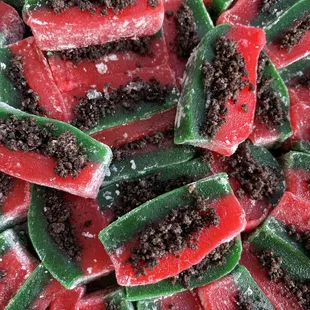 a pile of watermelon candy
