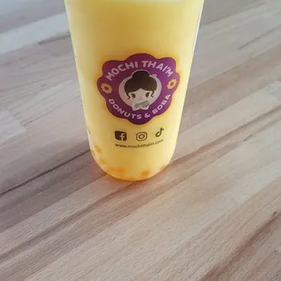 Mango slushy with mango boba
