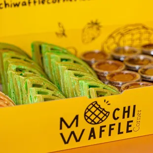 Mochi Waffle Box with Toppings