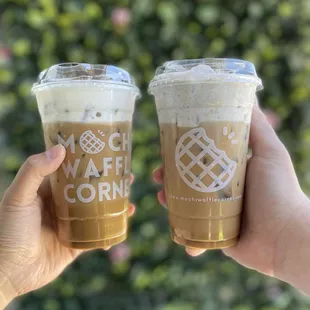 Salted cream Vietnamese Iced Coffee and black sesame Vietnamese Iced Coffee