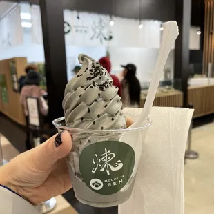 Black sesame soft serve