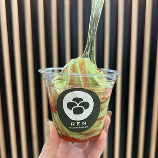Strawberry Matcha Soft Serve