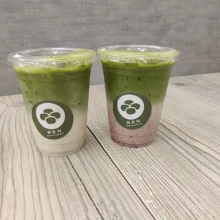 Strawberry matcha latte