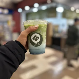 Blue matcha latte