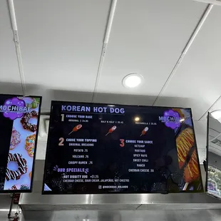 Korean hot dog menu