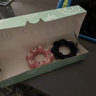 two donuts in a box