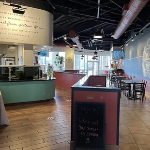 the inside of a restaurant