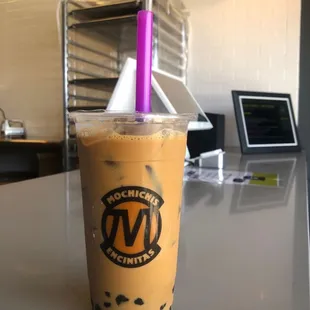 Iced Vietnamese coffee add boba