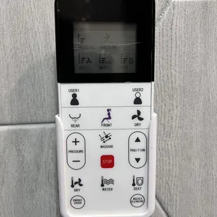 all the fancy settings on the bidet in the bathroom!