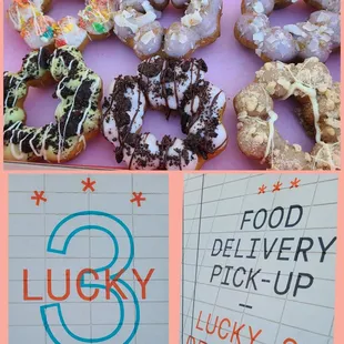 Mochi donuts so good! :p Starting from the top left: Milk &amp; cereal, ube coconut, matcha oreo, cookies &amp; cream, and horchata cinnamon!