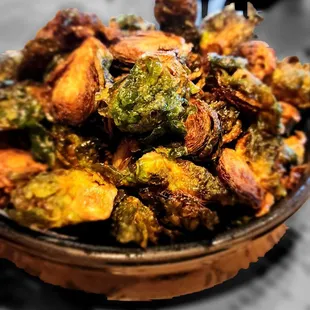 Flash fried Brussels