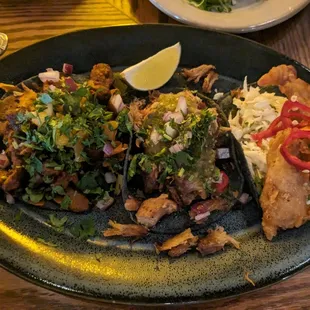 a plate of mexican food