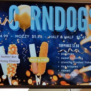 Korean corndog menu