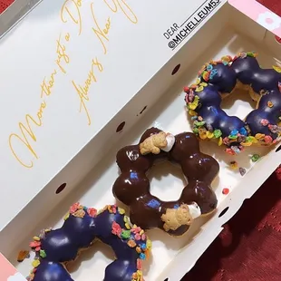 two donuts in a box