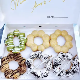 food, donuts, dough desserts