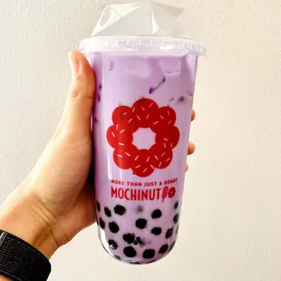 Ube milk tea with extra boba