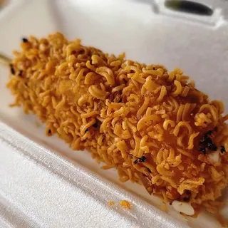 Crispy Ramen Half Beef & Half Mozzarella Corn Dog