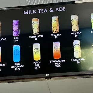 Menu as of 9/2023
