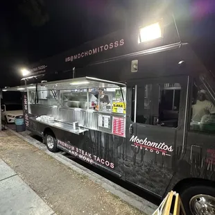 a food truck at night