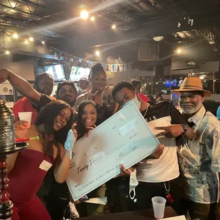 We won the check