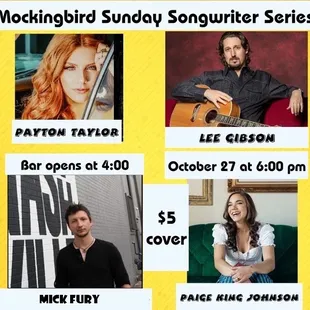 Songwriters Night Lineup