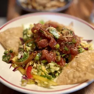 a plate of mexican food