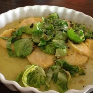 Butternut Squash Ravioli & Brussels