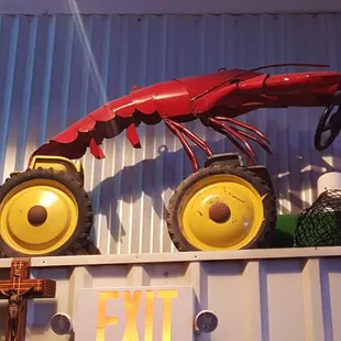 Funky , cool , stuff on the walls.