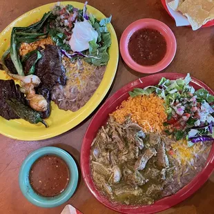 Carne Asada and Chile Verde