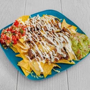 a plate of nachos