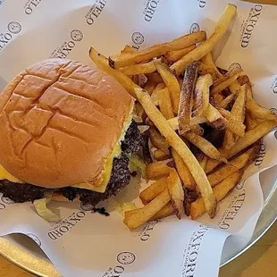 Cheeseburger and fries