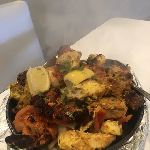 Sizzling tandoor platter