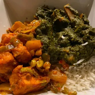 Saag vegetable and 24. Chili Paneer