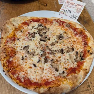 Create your own pizza with mushrooms