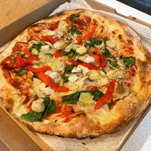 a pizza in a pizza box