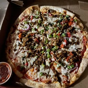 My mod crust, regular tomato, plant based pizza :)