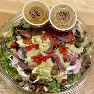 Salad with literally everything in it. Sherry Dijon vinaigrette.