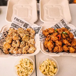 Boneless Cheese Dust + Boneless Yangnynum (Medium) with Macaroni Salad