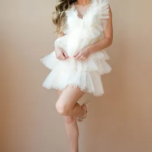 white tulle dress