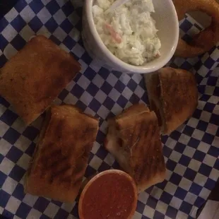Pepperoni roll and coleslaw