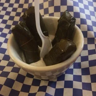 Grape leaves. Yuck