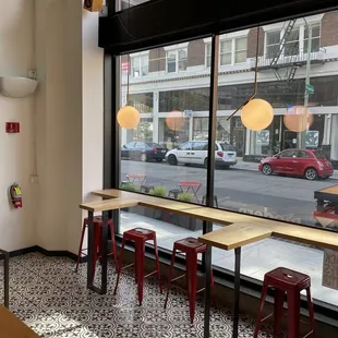 Inside seating by the window