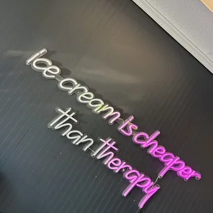 neon sign for ice cream parlor