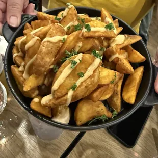 Extra crispy steak fries with special sauce, Yum Yum!