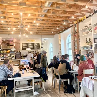 people sitting at tables