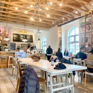 people sitting at tables