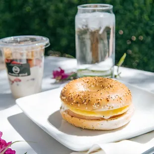 Breakfast Sandwich and Parfait... get all the food groups!