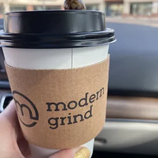 Small (12 ounce) cappuccino, $3.99. I love the clean, modern logo!