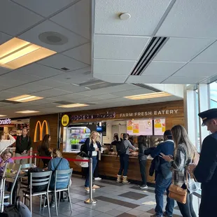 people eating at a fast food restaurant