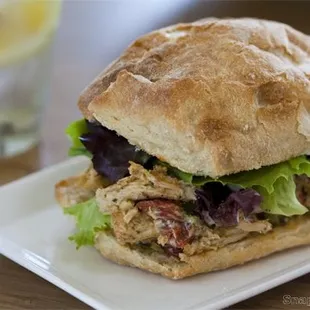 Tomato Basil Chicken Salad Sandwich